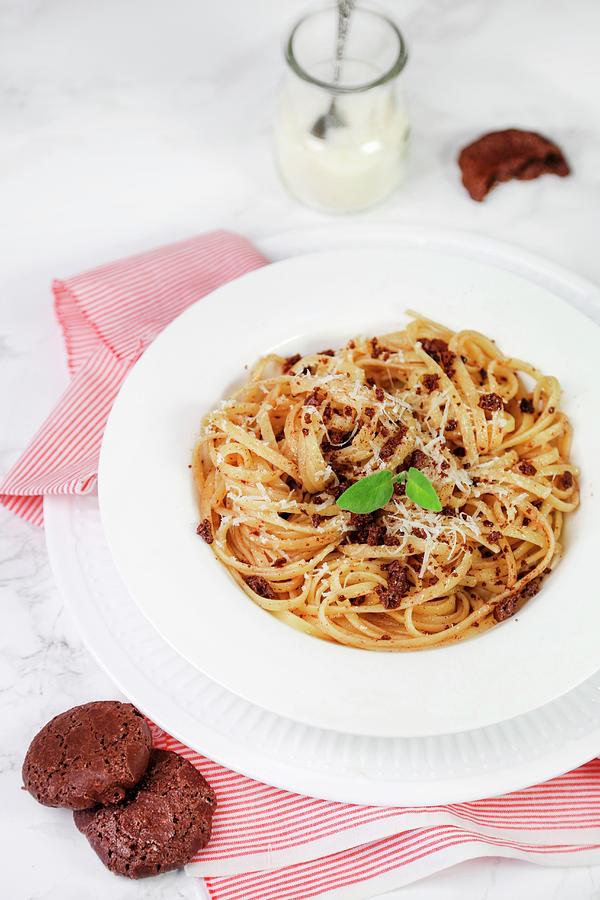 Linguine With Brown Amaretti And Sage Photograph by Claudia Gargioni