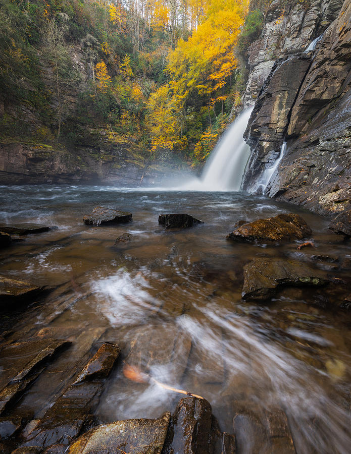 Fall Photograph - Linville Falls Autumn by Mike Koenig