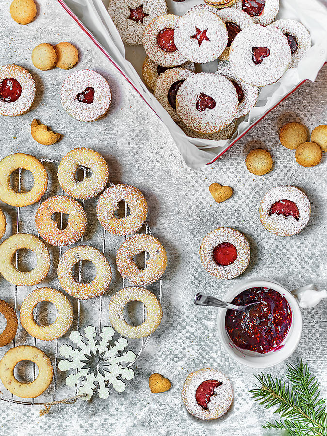 Linzer Cookies Photograph by Maria Squires