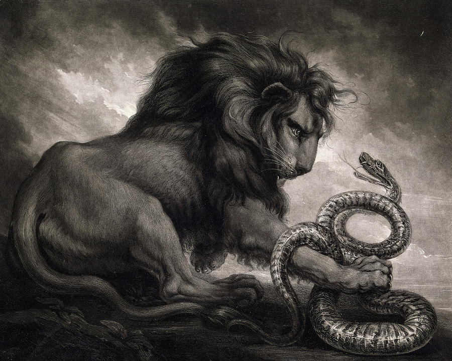 Snake Painting - Lion and Snake, 1799 by Samuel William Reynolds
