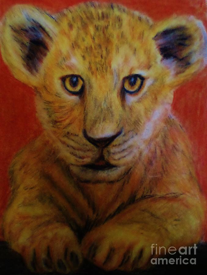 Lion Cub Painting by Christy Saunders Church