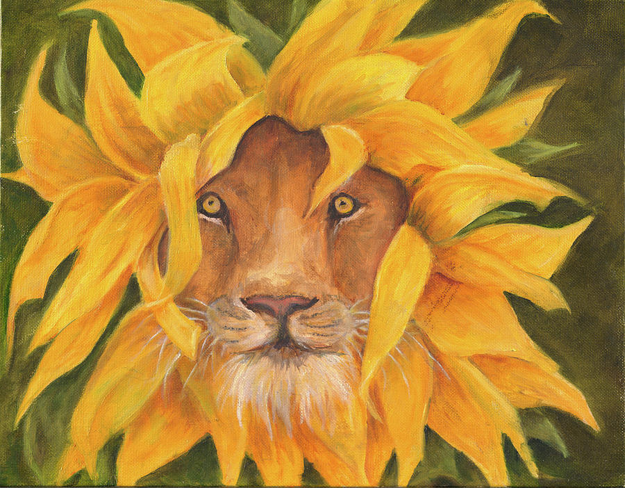 Lion Flower Painting by Suzie Richey | Pixels