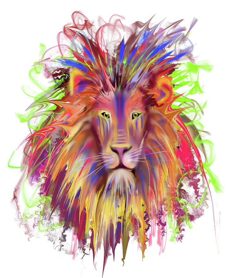 Lion Painting - Lion Head by Stephanie Analah