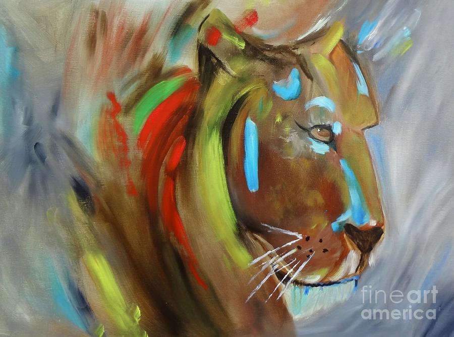 Lion Heart Painting by Jenny Lee