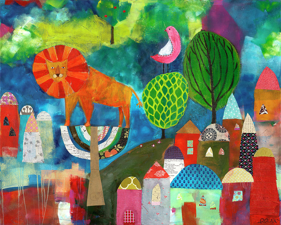 Lion Painting - Lion in Zion by Susie Lubell Lion Painting - Lion in Zion by Susie Lubell
