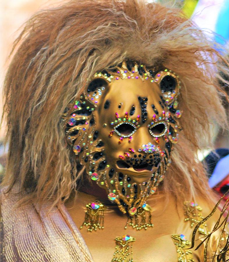 Lion Mask Mardi Gras 2019 In New Orleans Photograph by Michael Hoard