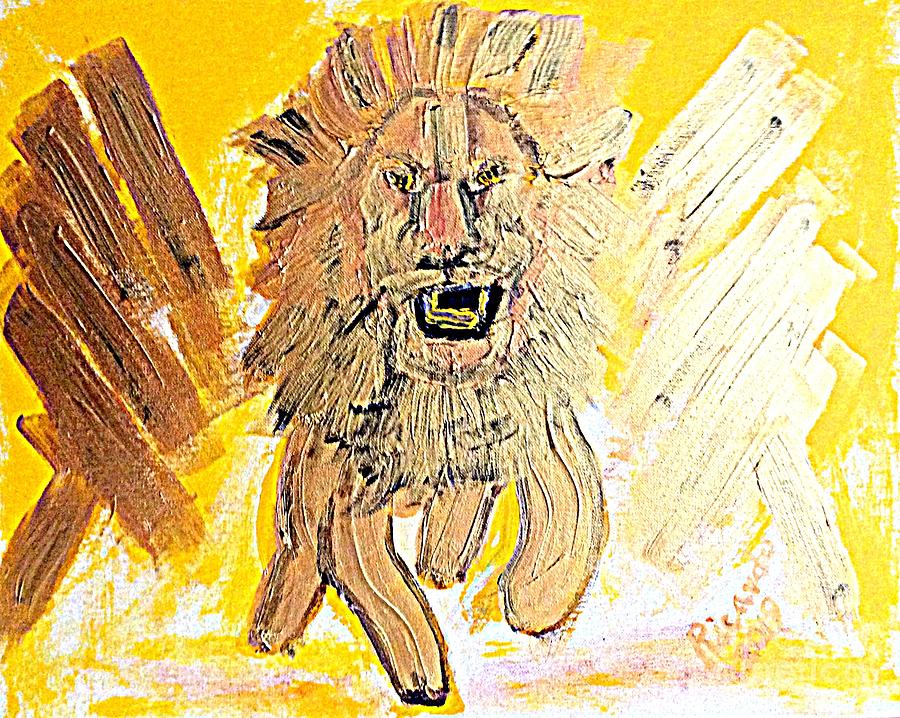 Honoring Messiah Jeshua Jesus Christ Young Lion of the Tribe of Judah 2 HE COMES Painting by Richard W Linford