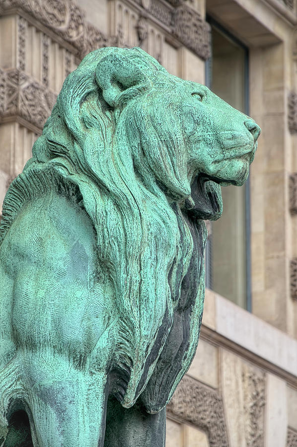 Paris Photograph - Lion Statue Of The Lions Gate Of The Louvre by Cora Niele