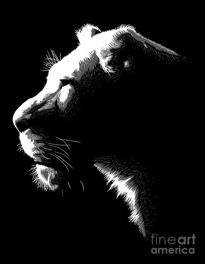 Nature Digital Art - Lioness shadow by Albertees