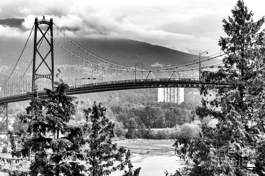 Architecture Photograph - Lions Gate Bridge Vancouver by John Rizzuto