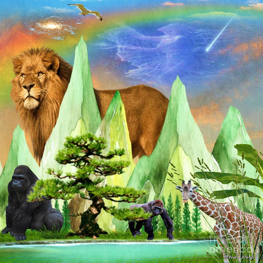 Lions Peak at Mystic Lake Digital Art by Gena Livings