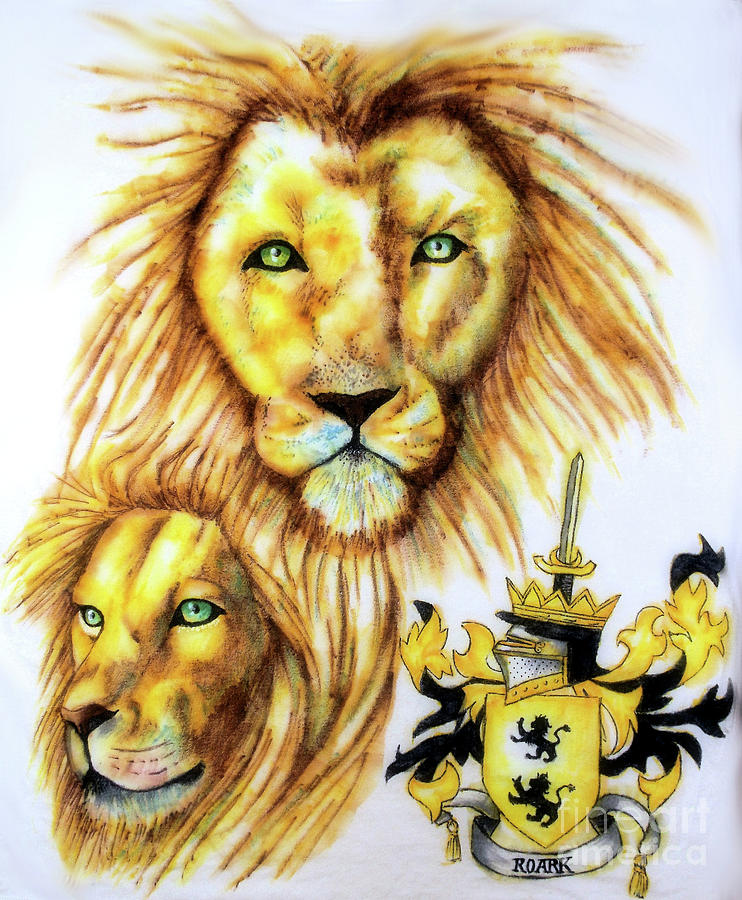 Lions Roark Crest Drawing by Scarlett Royale