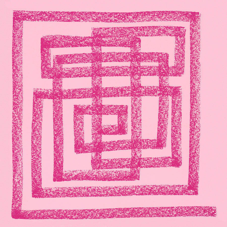 Abstract Drawing - Lipstick Maze by CSA Images