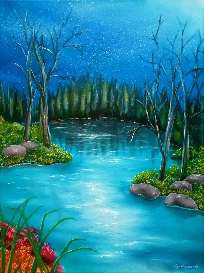Landscape Painting - Liquid Emotions by Faye Anastasopoulou
