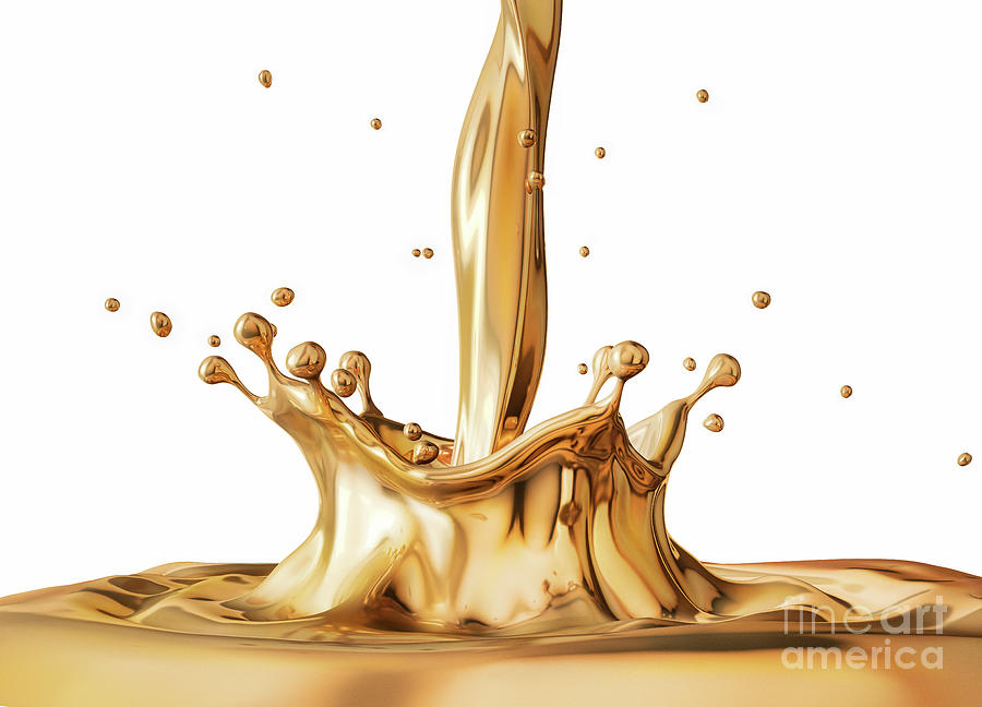 Liquid Gold Pouring With Crown Splash Photograph by Leonello Calvetti/science Photo Library
