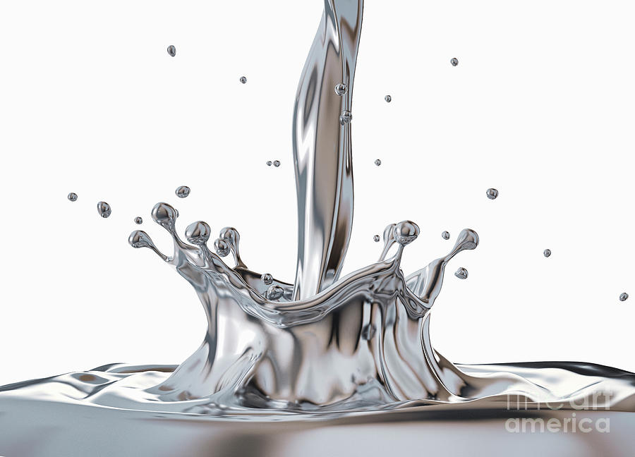 Liquid Silver Metal Pouring With Crown Splash Photograph by Leonello Calvetti/science Photo Library