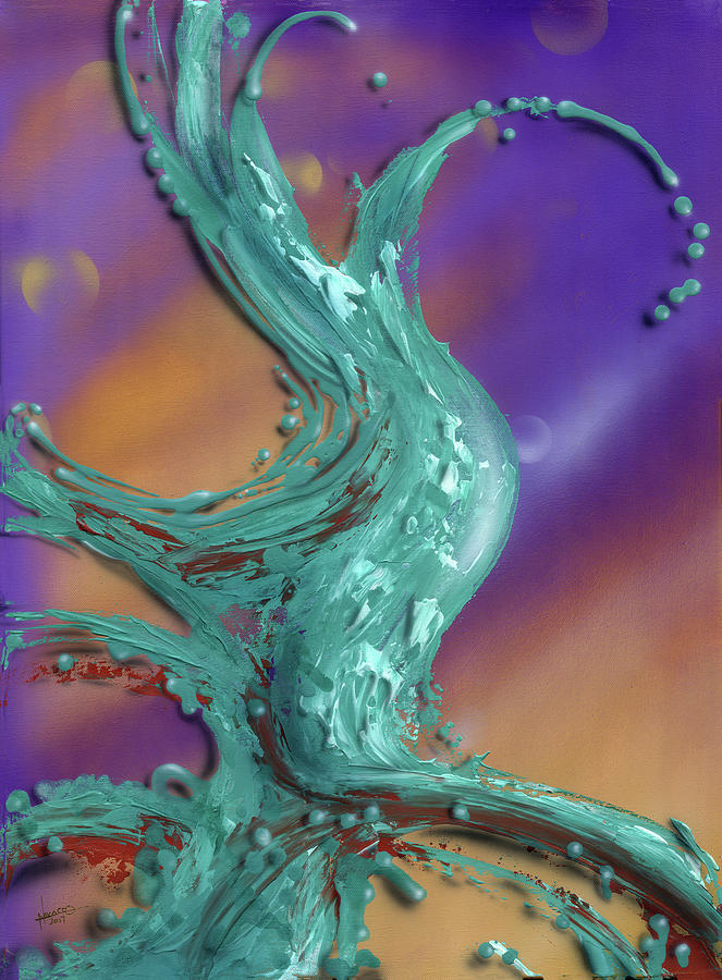 Abstract Painting - Liquid tree by Luis Navarro