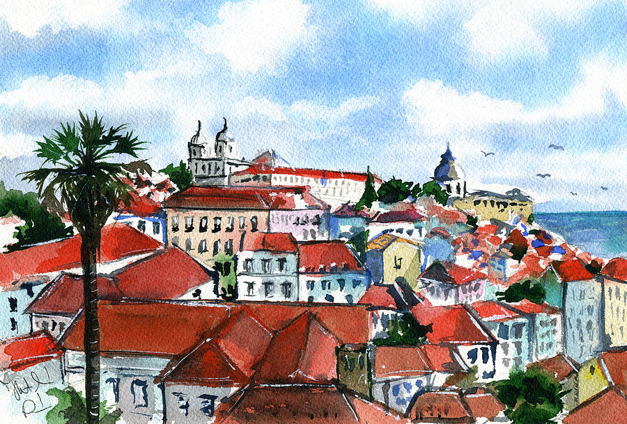 Lisbon  Painting by Dora Hathazi Mendes