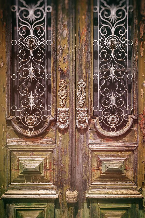 Vintage Photograph - Lisbon Old Door Detail by Carlos Caetano