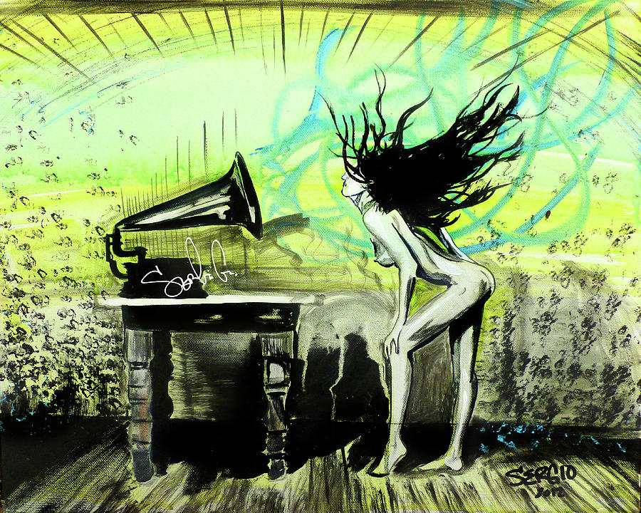 Listen To The Music Painting by Sergio Gutierrez