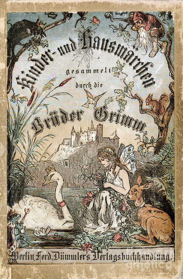 Literature Cover Of The Book Of Tales Of The Grimm Brothers, German Edition Of Berlin, 1865 Drawing by American School