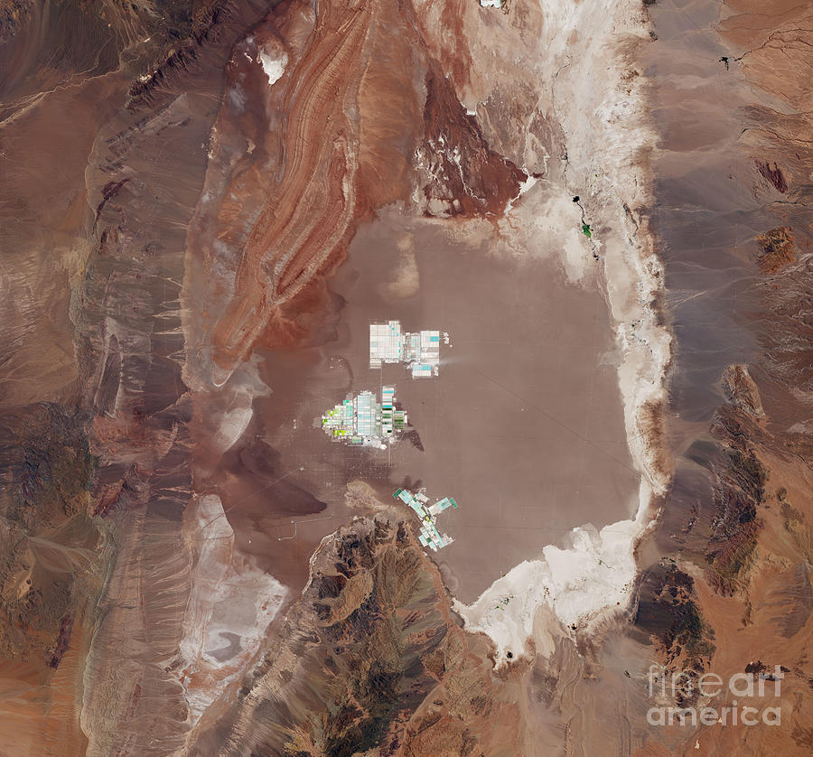 Lithium Mine On Salar De Atacama Photograph by Nasa Earth Observatory/usgs/science Photo Library