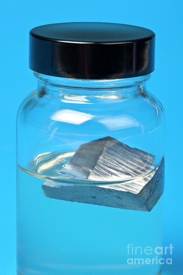 Lithium Stored In Oil Photograph by Martyn F. Chillmaid/science Photo Library