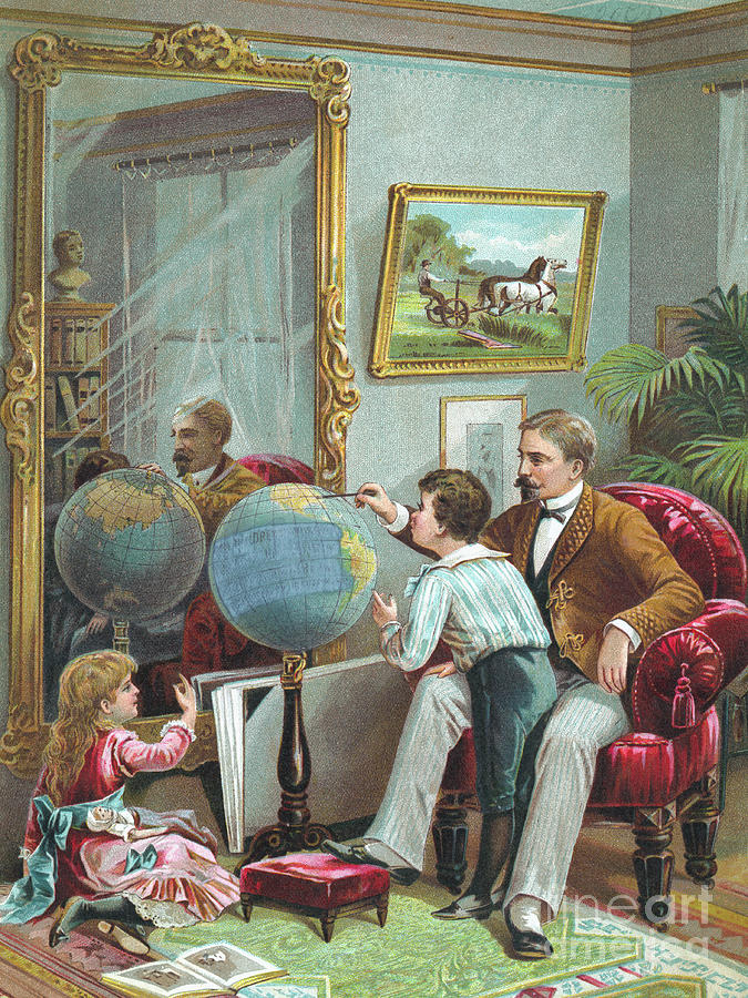 Lithograph Of A Father Instructing Photograph by Bettmann
