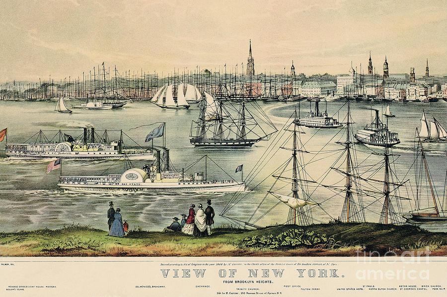 Lithograph Of A View Of New York Photograph by Bettmann