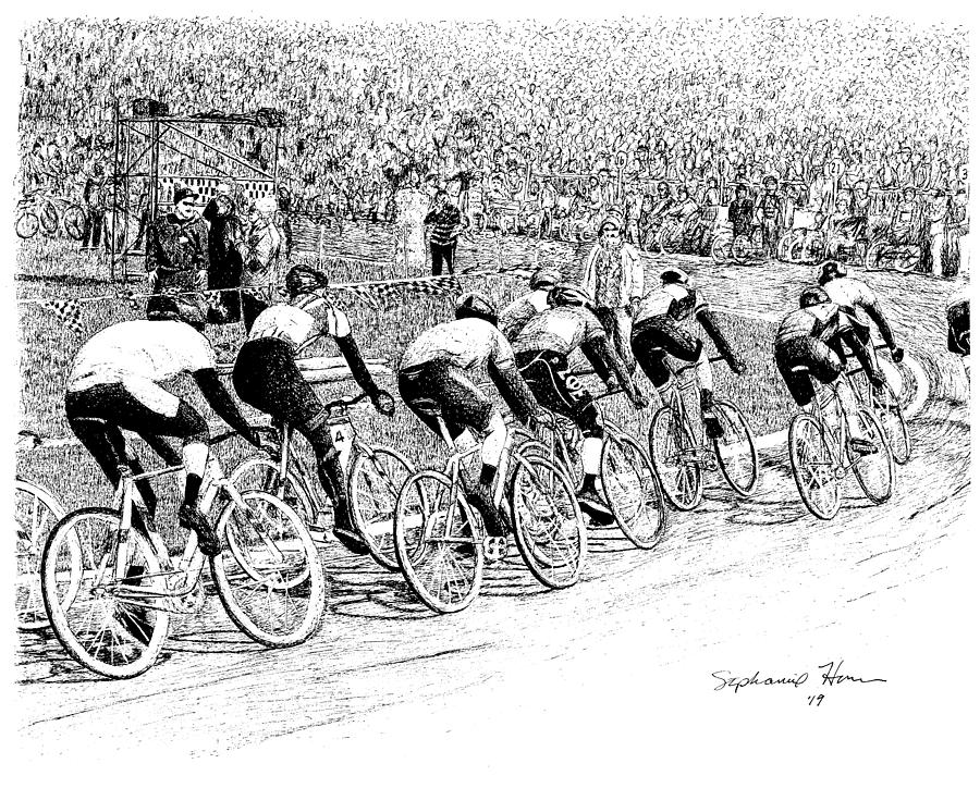 Little 500, Indiana University, Bloomington, Indiana Drawing by Stephanie Huber