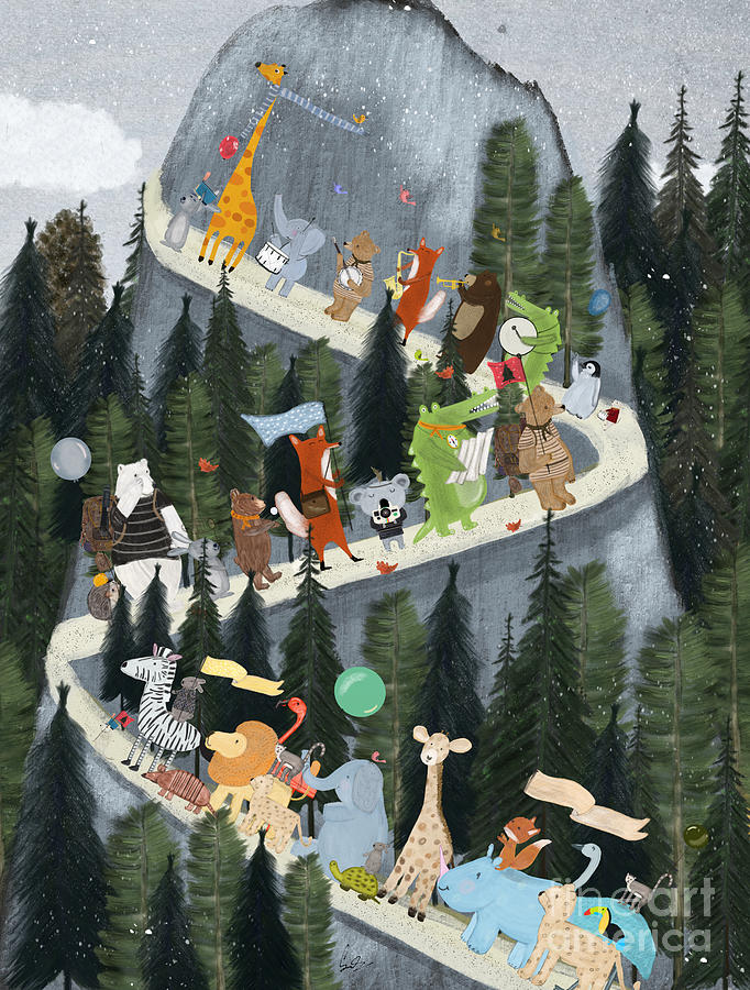 Childrens Painting - Little Adventure Mountain by Bri Buckley