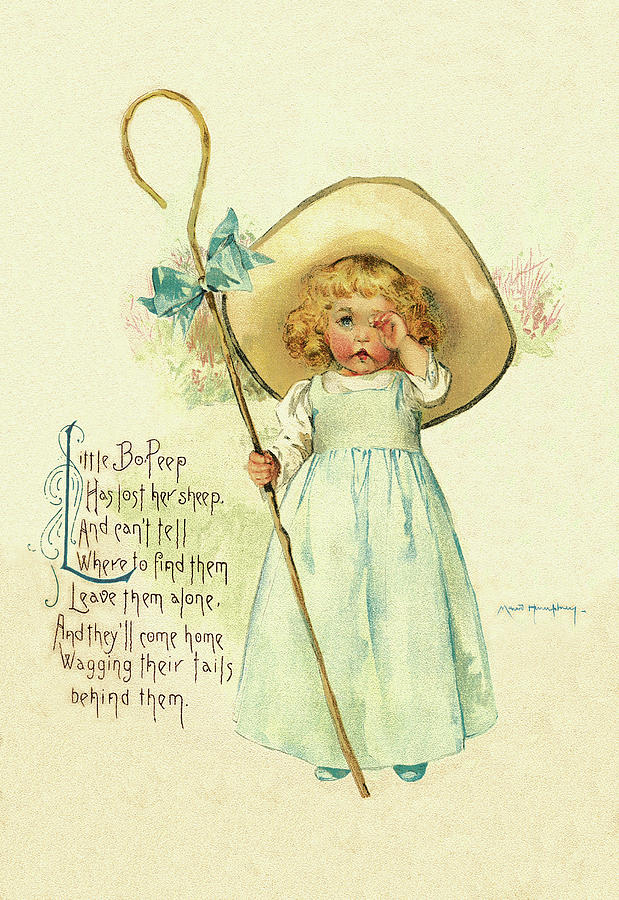 Mother Goose Painting - Little Bo Peep by Maud Humphrey