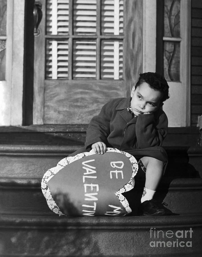 Little Boy Trying To Deliver Valentine Photograph by Bettmann