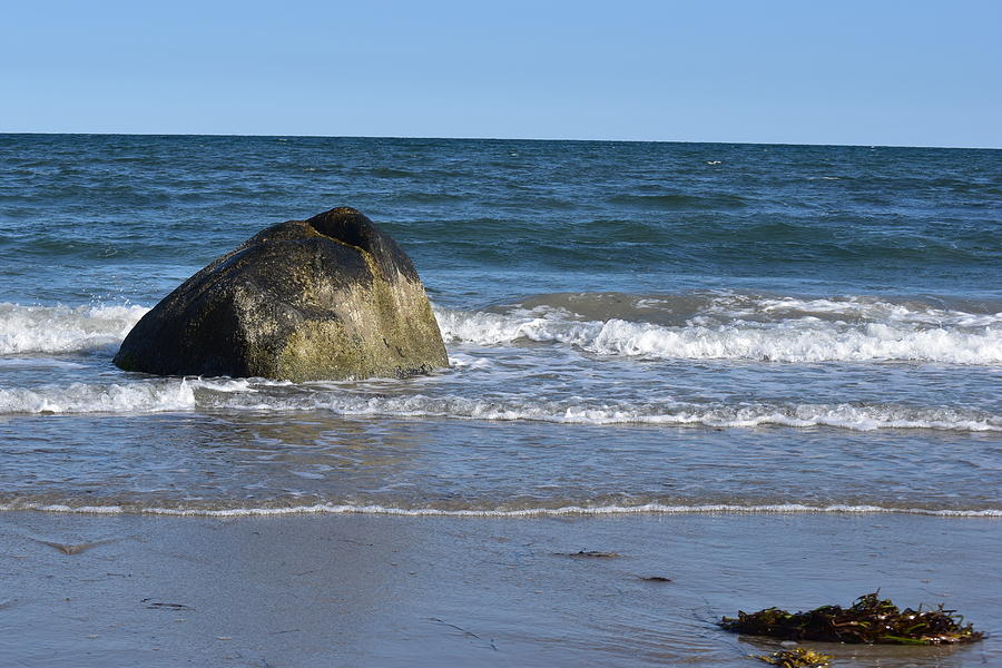 Little Compton Town Beach and Rock Photograph by SeaStarr Photography
