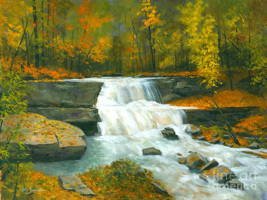 Little Davis Falls Painting by Michael Swanson
