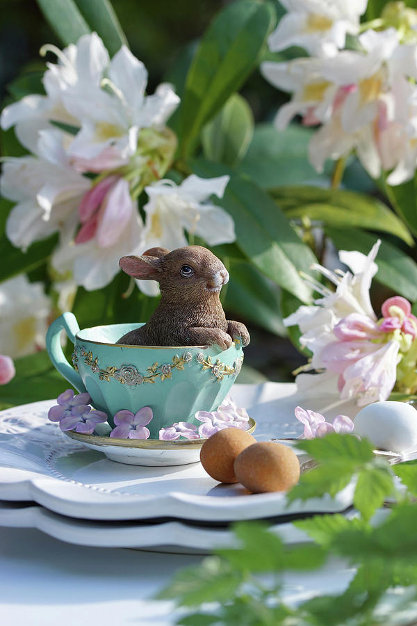 Little Easter Bunny In Cup Photograph by Angelica Linnhoff