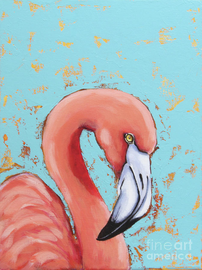 Little Flamingo Painting by Lucia Stewart