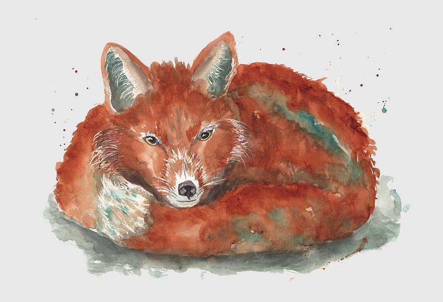 Little Fox Painting by Jeanette Mahoney