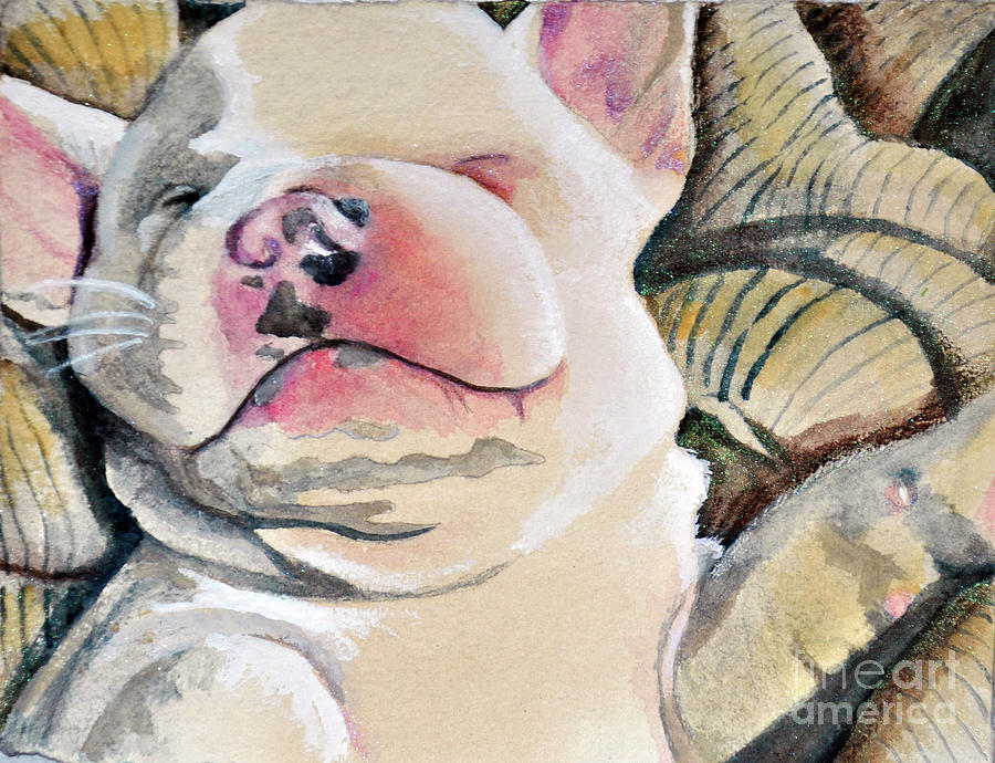 Little Frenchie Mixed Media by Lori Moon