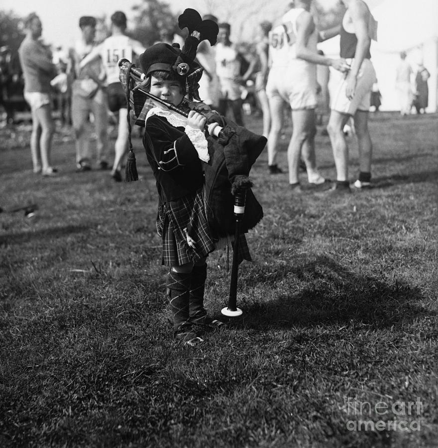 Little Girl 2-3 Years Playing Bagpipes Photograph by Bettmann