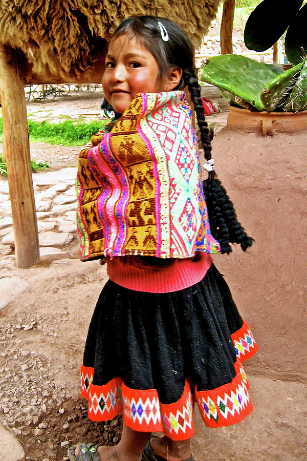 Little Girl at Awana Kancha Weaving Cooperative, Peru Photograph by ...