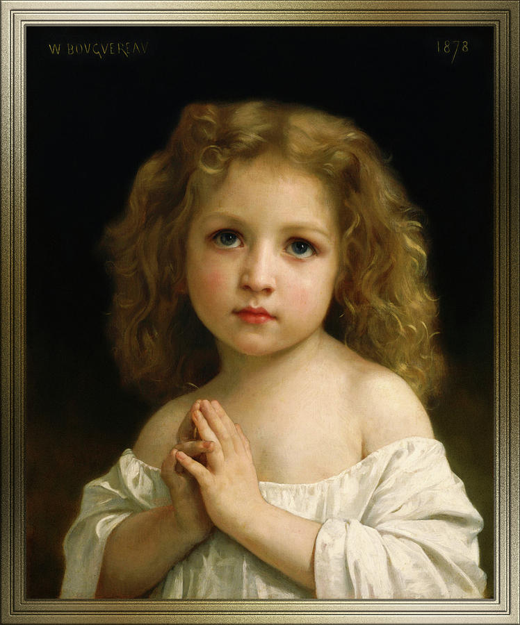 Little Girl by William Adolphe Bouguereau Painting by Rolando Burbon