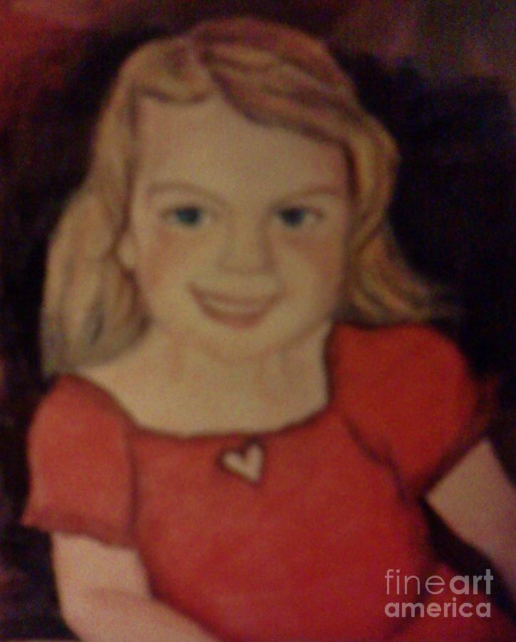 Little Girl In Red Painting