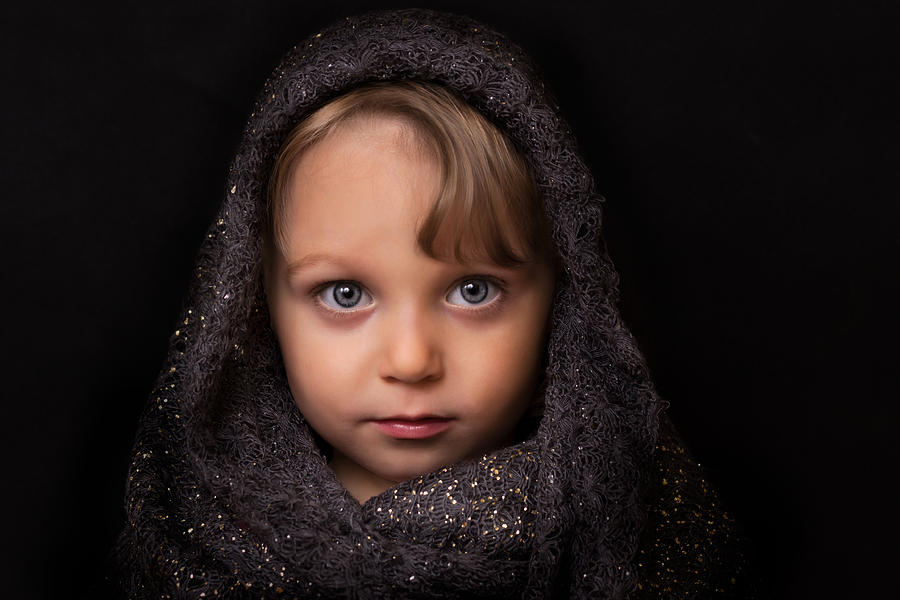 Portrait Photograph - Little Girl by Karel Stepanek