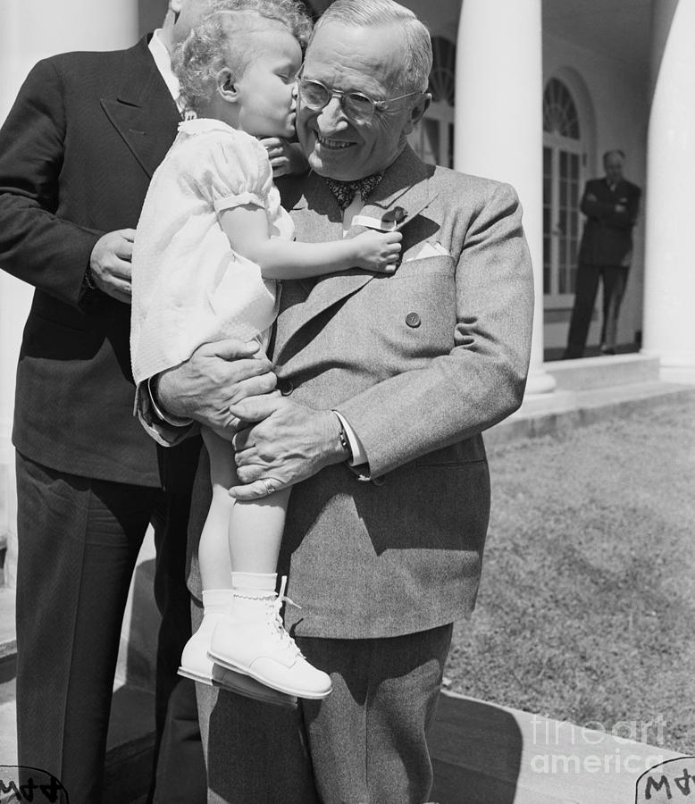Little Girl Kisses President Harry S Photograph by Bettmann