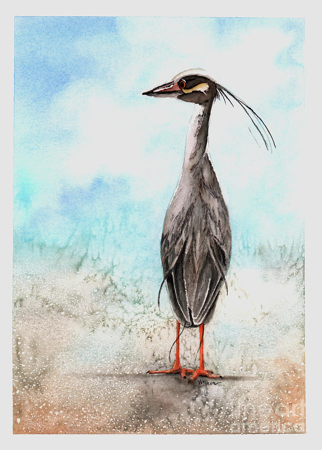 Little Heron Painting by Hilda Wagner