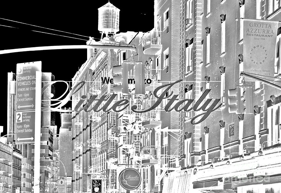 Black And White Photograph - Little Italy Inverted by Raven Deem