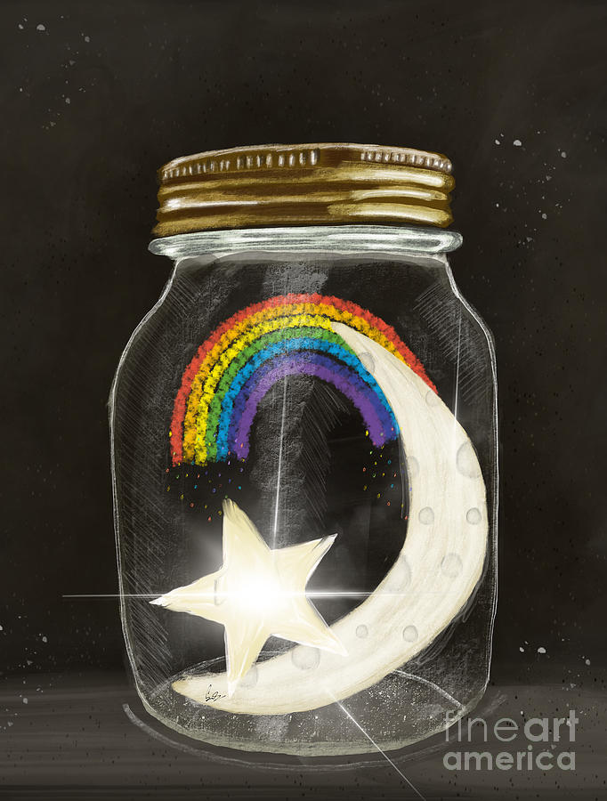Rainbows Painting - Little Jar Of Happiness by Bri Buckley