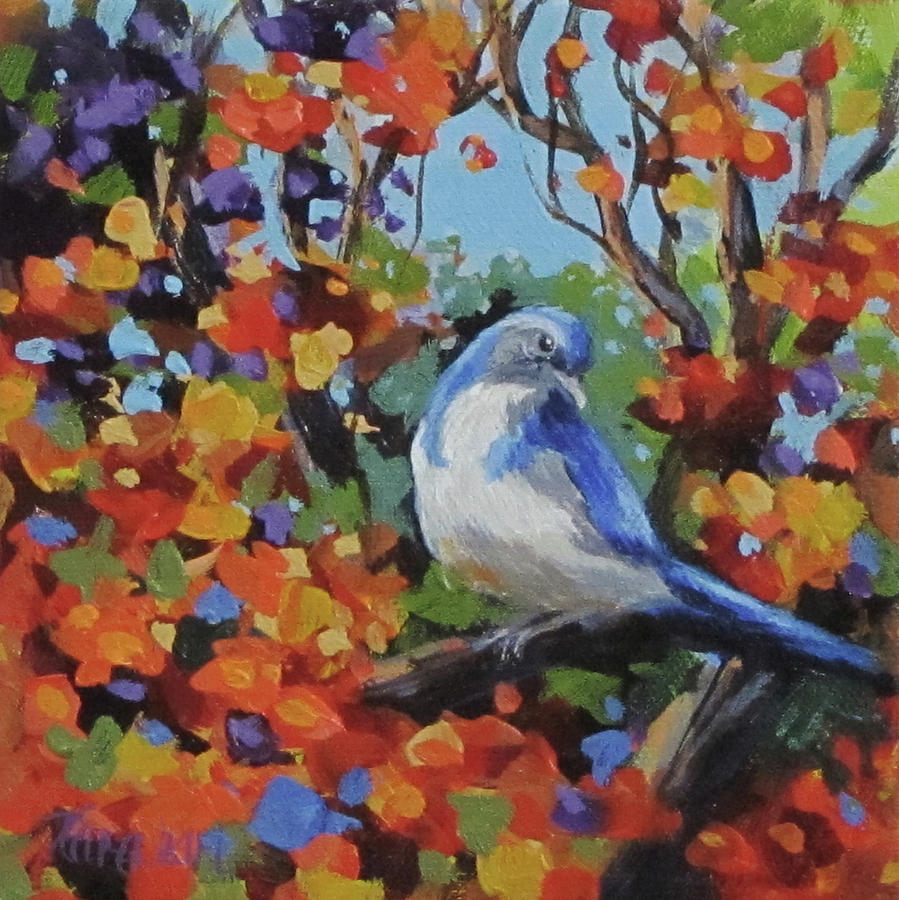 Little Jay Painting by Karen Ilari