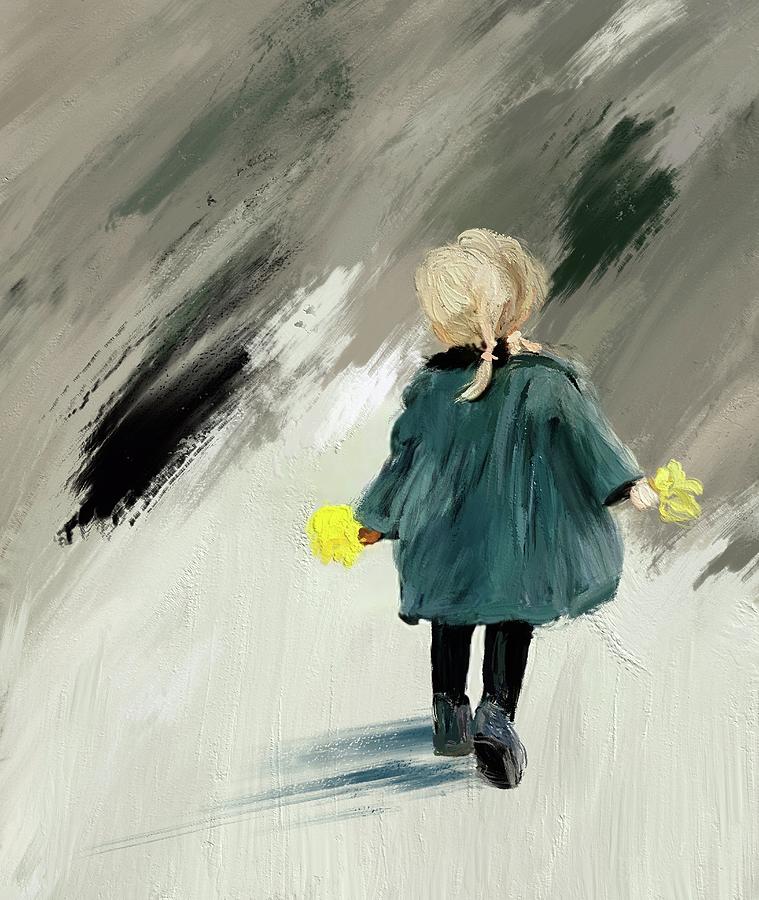 Little lady out for a walk  Digital Art by Tanya Gordeeva